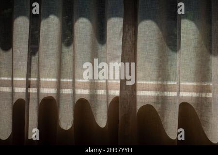 sunlight through net curtains Stock Photo