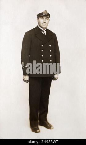 A First World War era portrait of a Royal Navy sailor, Chief Petty Officer Major. Stock Photo