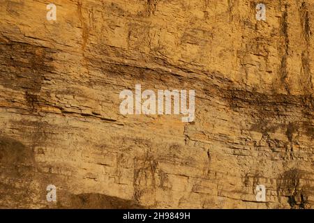Close up view from a yellow quarry with sandstone. Pattern. Perfect for Backgrounds. Stock Photo
