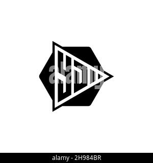 YD Monogram logo letter with triangle play button shape hexagonal rounded. Triangle circle monogram logo, triangle shield logo letter. Stock Vector