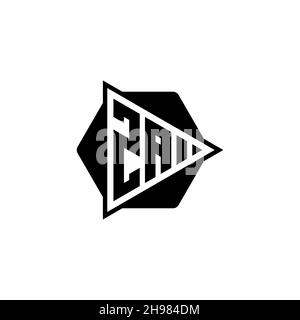 ZA Monogram logo letter with triangle play button shape hexagonal rounded. Triangle circle monogram logo, triangle shield logo letter. Stock Vector
