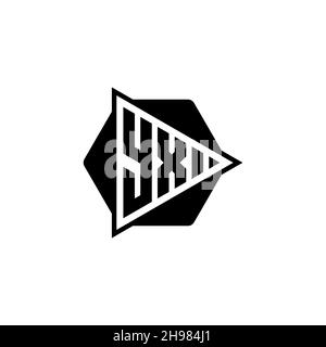 YX Monogram logo letter with triangle play button shape hexagonal rounded. Triangle circle monogram logo, triangle shield logo letter. Stock Vector