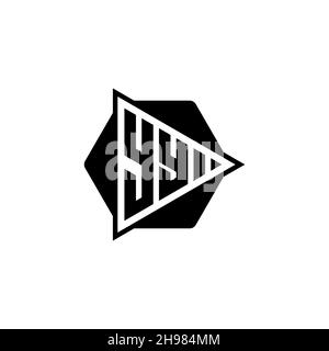 YY Monogram logo letter with triangle play button shape hexagonal rounded. Triangle circle monogram logo, triangle shield logo letter. Stock Vector