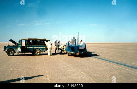 Bluebird CN7 World Land Speed Record attempt, Lake Eyre, Australia, 1964. Stock Photo