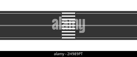 Empty straight road with marking. Overhead view. Highway seamless ...