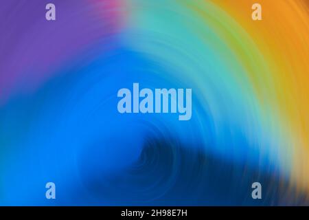 Blurred background in circular shape with multi color. Macro photography. Top view. Stock Photo