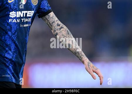 A tattoo of Jesus Christ on the arm of Joaquin Correa of FC