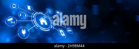 Iot or Internet of things concept. Transferring data between physical objects on the network Stock Photo