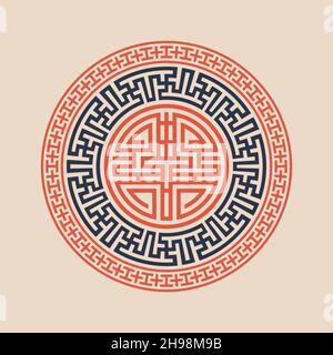 Vector korean ornament. Asain pattern, pattern fills Stock Vector