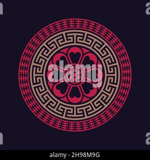 Vector korean ornament. Asain pattern, pattern fills Stock Vector