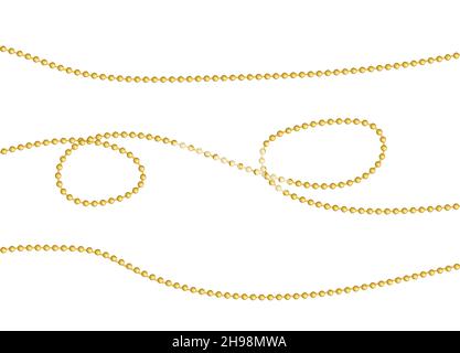 Gold chain, isolated on white background. Vector illustration. Stock Vector