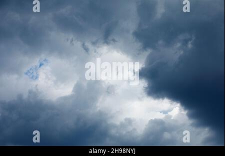 Dark grey clouds at sky Stock Photo