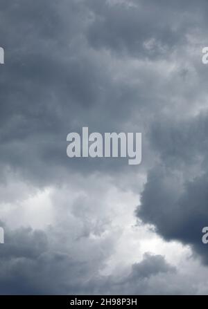 Dark grey clouds at sky Stock Photo