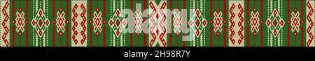 Ornament, mosaic, ethnic, folk pattern. It is made in bright, juicy, perfectly matching colors. New Year, Christmas, winter, festive pixel pattern. Stock Vector