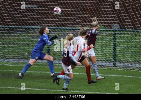 SUNDERLAND, GBR. DEC 5TH Alisha Lehmann of Aston Villa scores during the the Continental Cup match between Sunderland and Aston Villa at Eppleton CW, Hetton on Sunday 5th December 2021. (Credit: Will Matthews | MI News) Credit: MI News & Sport /Alamy Live News Stock Photo