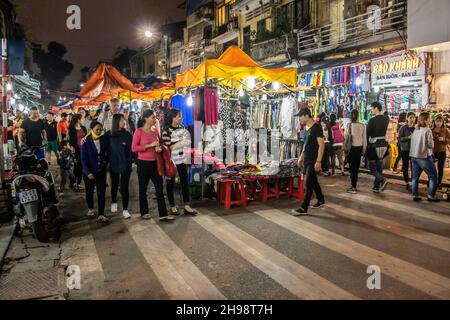 Night market Hanoi Vietnam Stock Photo