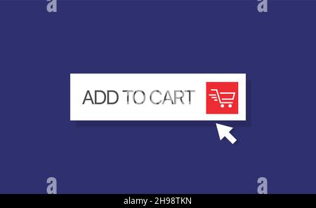 Add to cart button Shopping cart icon Flat design Stock Vector