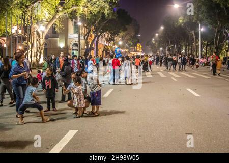 Night market Hanoi Vietnam Stock Photo