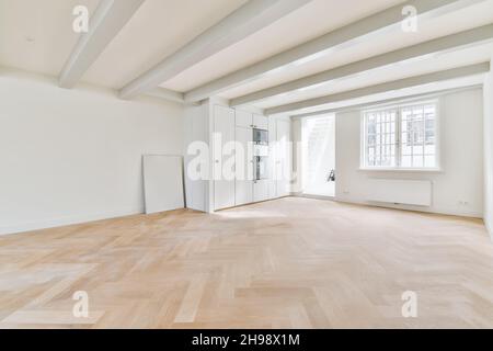 View of Magnificent huge bright room with large windows Stock Photo - Alamy