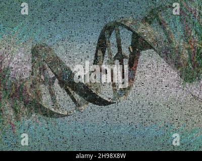 DNA chain code. Image composed of words. 3D rendering Stock Photo