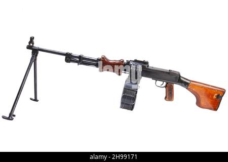 Degtyarev RPD (pattern 1944) light machine gun isolated on white background Stock Photo