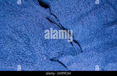blue fabric close-up, backgrounds and textures Stock Photo