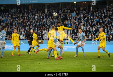 Malmoe, Sweden. 04th Dec, 2021. Joseph Baffo (5) of Halmstad BK seen during the Allsvenskan match between Malmoe FF and Halmstad at Eleda Stadion in Malmoe. (Photo Credit: Gonzales Photo/Alamy Live News Stock Photo