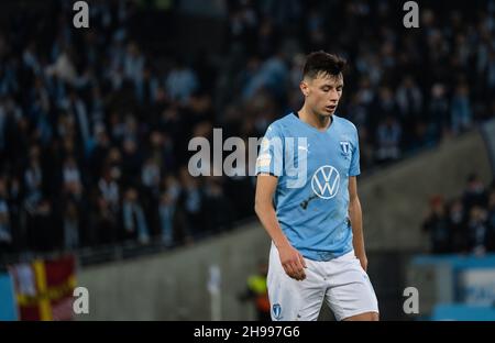 Malmoe, Sweden. 04th Dec, 2021. Anel Ahmedhodzic (15) of Malmoe FF seen during the Allsvenskan match between Malmoe FF and Halmstad at Eleda Stadion in Malmoe. (Photo Credit: Gonzales Photo/Alamy Live News Stock Photo