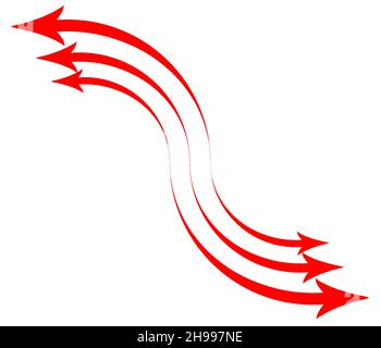 Signs and symbols, arrows of red color, on a white background Stock Photo