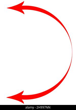Signs and symbols, arrows of red color, on a white background Stock Photo