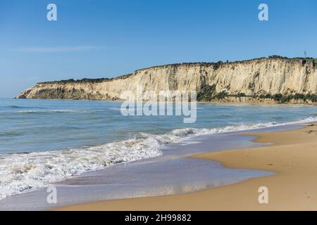 Strand von Eraclea Minoa, Kalkfelsen, Sizilien, Italien Stock Photo