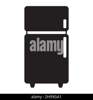 Refrigerator and food storage icon in simple style on white background. Stock Vector