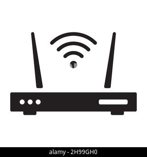 Wi-Fi router or remote control icon in simple style on white background. Stock Vector