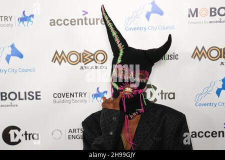 Midas the Jagaban arriving for the Mobo Awards at Coventry Building Society Arena, Coventry. Picture date: Sunday December 5, 2021. Stock Photo
