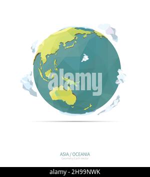 earth illustration. lowpoly earth vector. Stock Vector
