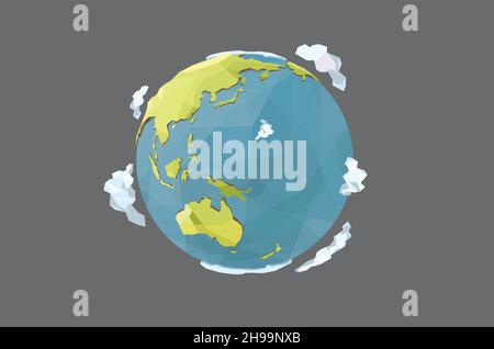 earth illustration. lowpoly earth vector. Stock Vector