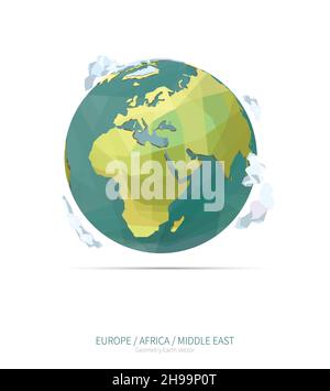 earth illustration. lowpoly earth vector. Stock Vector