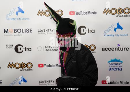 Midas the Jagaban arriving for the Mobo Awards at Coventry Building Society Arena, Coventry. Picture date: Sunday December 5, 2021. Stock Photo