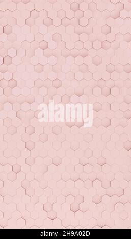 Abstract hexagonal pink background for display of makeup products. 3D rendering. Stock Photo