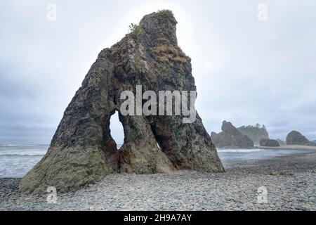 Ruby Beach at Sunset, Olympic National Park, Washington State, USA Stock Photo