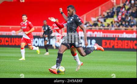 Monaco, Monte Carlo - December 05, 2021: AS Monaco - FC Metz Football Match (J17, L1) with german Striker Kevin Volland in the Backround. Mandoga Media Germany Stock Photo