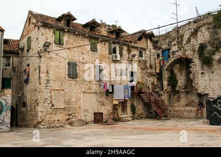 An old house in downtown Split, Croatia Stock Photo