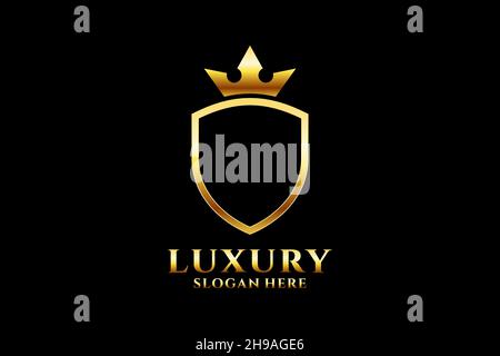 RJ elegant luxury monogram logo or badge template with scrolls and royal crown - perfect for luxurious branding projects Stock Vector