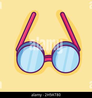 old glasses isolated cartoon vector illustration in flat style Stock Vector