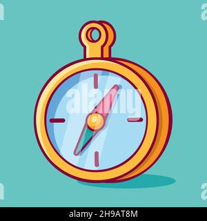 magnetic compass isolated cartoon vector illustration in flat style Stock Vector