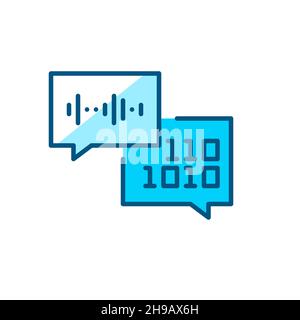 Voice recognition and verification. Artificial intelligence icon. Pixel perfect, editable stroke colorful icon Stock Vector