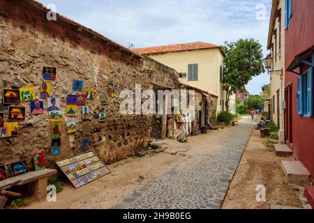 Colonial house on Goree Island, UNESCO World Heritage site, Dakar, Senegal Stock Photo