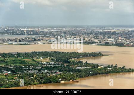 Aerial view of Abidjan, Cote d'Ivoire (Ivory Coast) Stock Photo