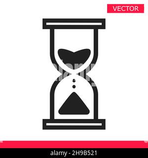 Black hourglass loading clock cursor icon sign graphic element flat style design vector illustration. Stock Vector