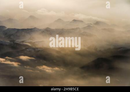 Aerial view of Rocky Mountains, Canada Stock Photo